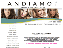 Tablet Screenshot of andiamosalonandspa.com